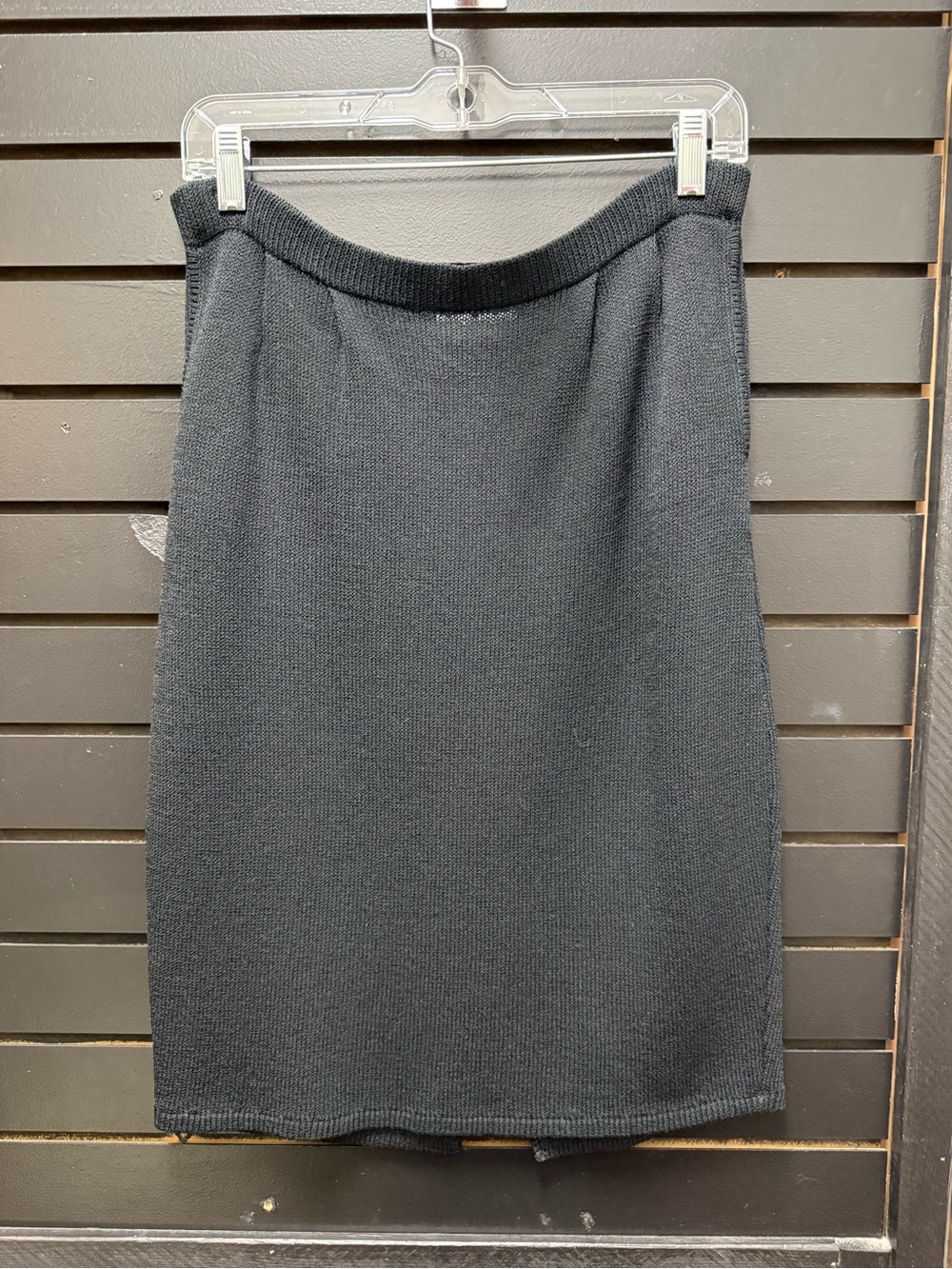 Vintage Marie St. John Black Knit Midi Pencil Skirt Size 4 Pockets